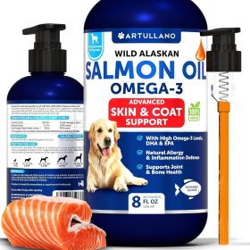 Salmon Oil for Dogs Omega 3 for Dogs 8 FL OZ Wild Alaskan Salmon Fish Oil Natural EPA & DHA Fatty Acids for Skin & Coat Allergy Joint & Bone Heal Salmon Oil for Dogs Omega 3 for Dogs 8 FL OZ Wild Alaskan Salmon Fish Oil Natural EPA & DHA Fatty Acids for Skin & Coat Allergy Joint & Bone Heal